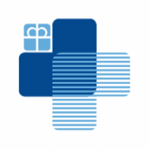 Logo der Geriatrischen Fachklinik Enger, blaues fettes Kreuz ohne Schrifftzug